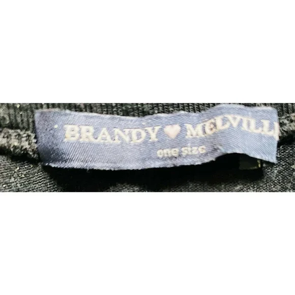 Brandy Melville Eliana Open Tulip Back Black Soft Stretchy Muscle Cotton Shirt - Picture 7 of 8